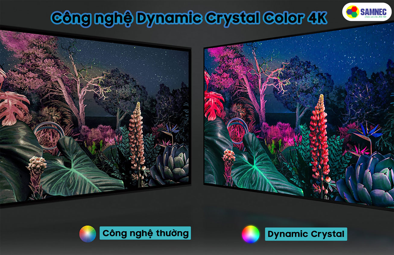 công nghệ Dynamic Crystal Color trên tivi Samsung 65 inch AU8000