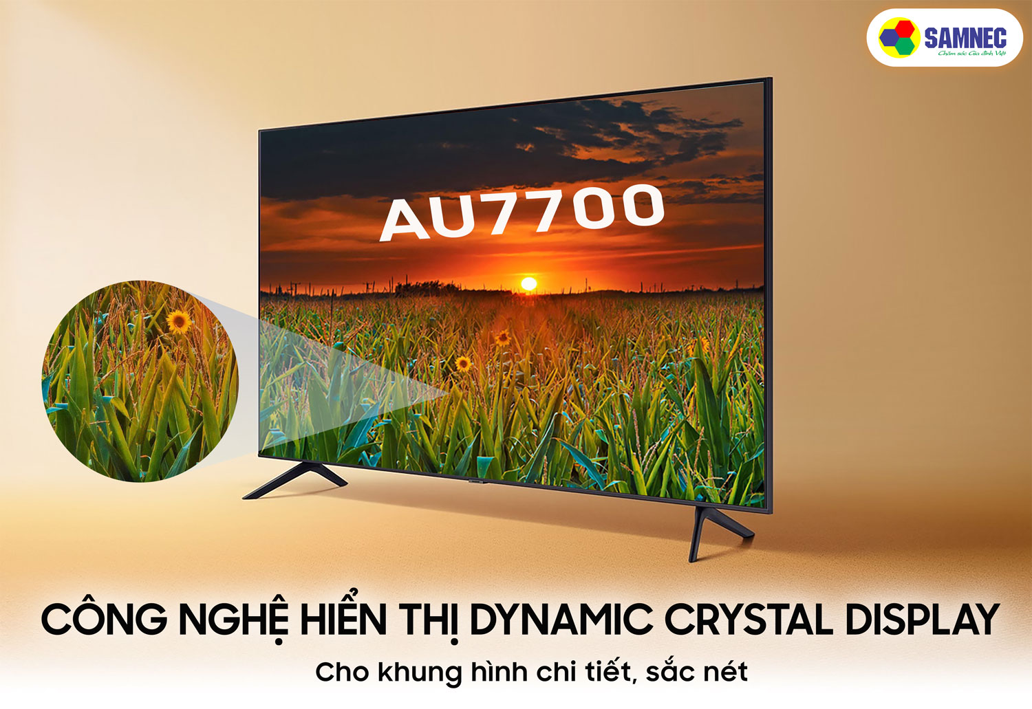 Smart tivi samsung 4K có công nghệ hiển thị Dynamic Crystal Display