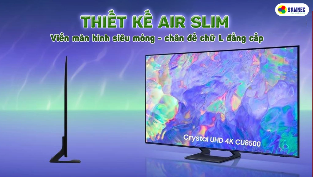 Thiết kế Smart tivi Samsung 4K giá rẻ 55 inch CU8500