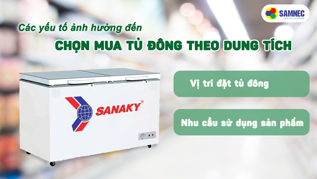 Các yếu tố ảnh hưởng đến chọn mua tủ đông theo dung tích