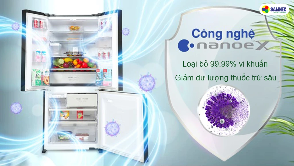 công nghệ diệt khuẩn Nanoe™ X trên tủ lạnh Panasonic