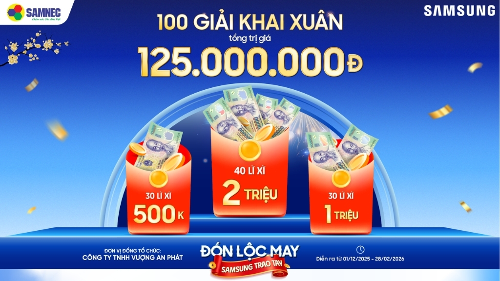100 lì xì may mắn dịp Khai Xuân 2026 