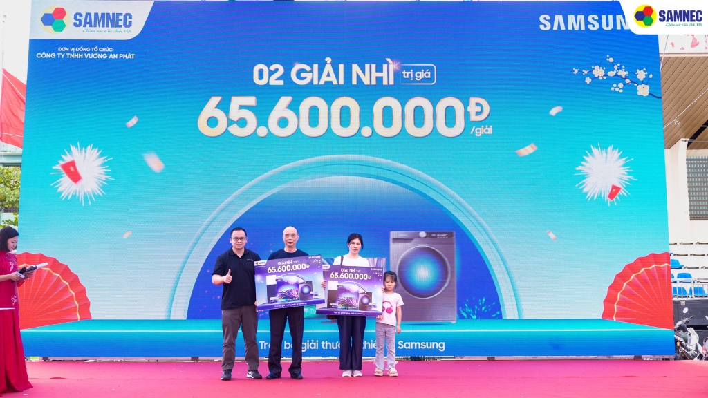 2 Giải Nhì: Trọn bộ sản phẩm Samsung mỗi giải trị giá 65.600.000VNĐ