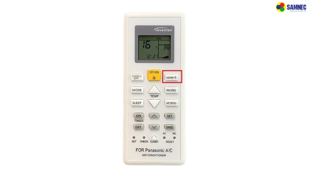 Trường hợp điều khiển chỉ có nút Nanoe-G