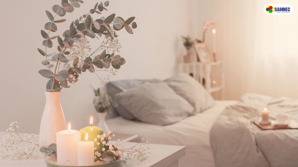 đốt nến thơm àm đẹp không gian trong phòng