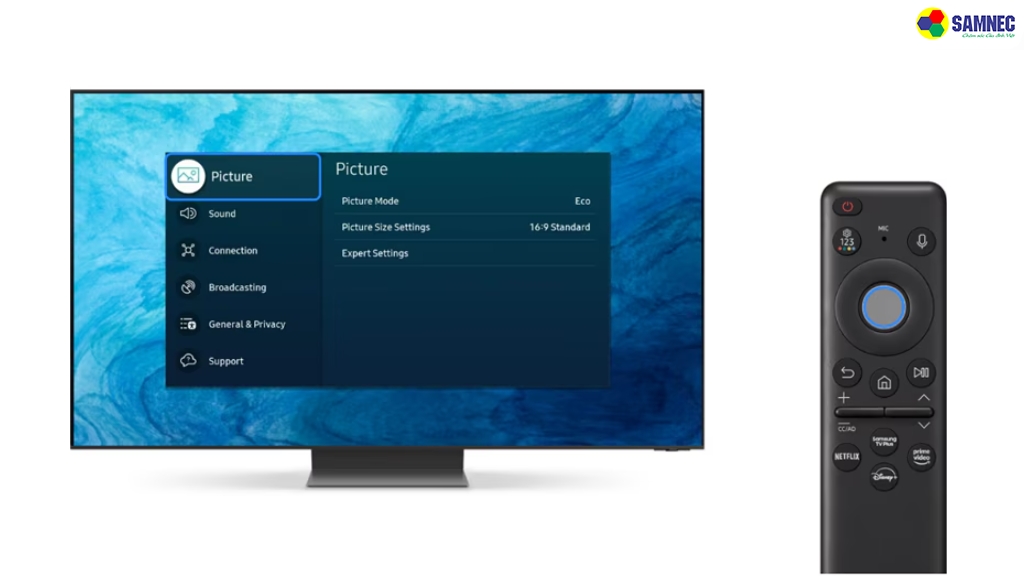 cách điều chỉnh kích thước hình ảnh tivi Samsung