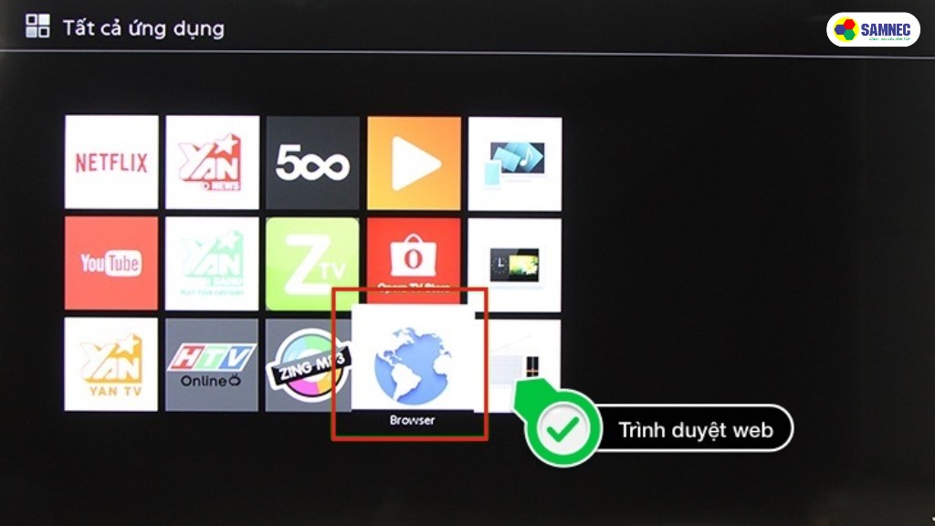 Chọn Internet Browser