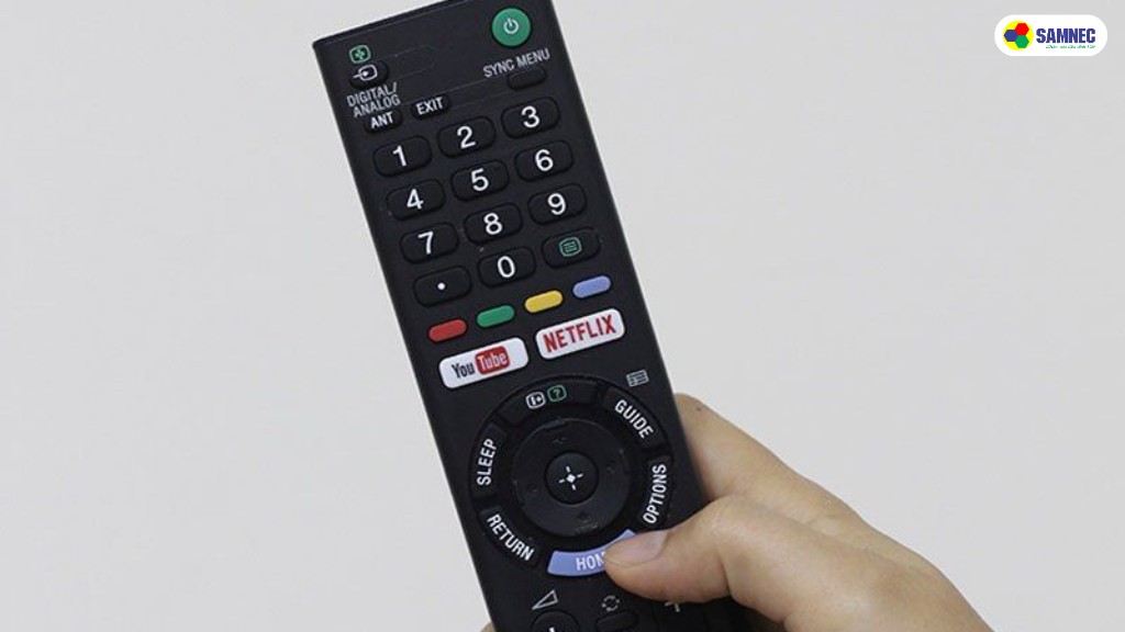 Nhấn nút MENU hoặc nút HOME trên điều khiển