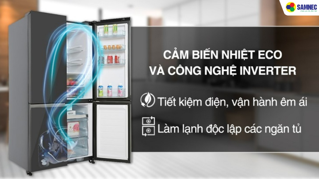 Mỗi ngăn đều tích hợp cảm biến nhiệt Eco