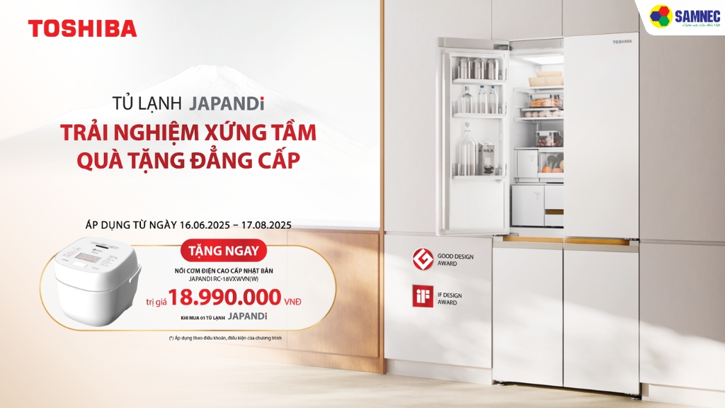 Sắm Tủ Lạnh Toshiba Japandi Trải Nghiệm Xứng Tầm, Quà Tặng Đẳng Cấp