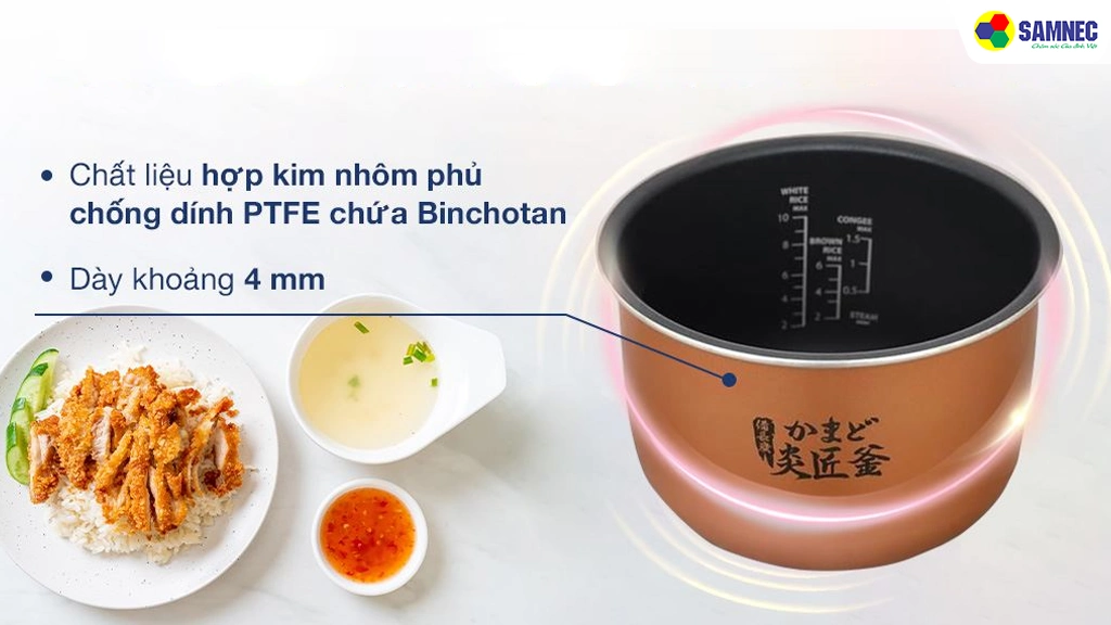 Nồi cơm điện tử 1.8 lít Toshiba RC-18DR5UVN(W)- thiết kế