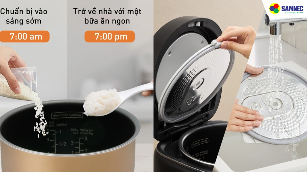 Nồi cơm điện tử 1 lít Panasonic SR-DM104KRA- tiện ích