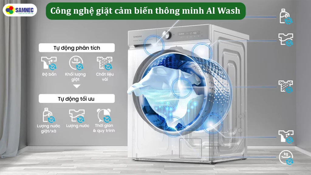 công nghệ giặt cảm biến thông minh