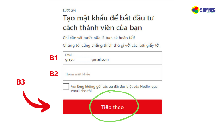 B6 đăng ký netflix trên tivi thông minh