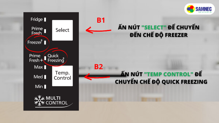 Hướng dẫn khởi động chế độ đóng băng nhanh (Quick Freezing)