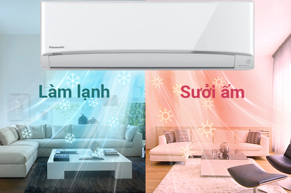 Làm lạnh và sưởi ấm - Máy lạnh 2 chiều Panasonic 1.5 HP CU/CS-YZ12UKH-8 Làm lạnh và sưởi ấm - Máy lạnh 2 chiều Panasonic 1.5 HP CU/CS-YZ12UKH-8