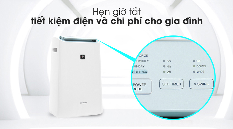 Hẹn giờ tắt 8 tiếng - Máy lọc không khí Sharp DW-E16FA-W Hẹn giờ tắt 8 tiếng - Máy lọc không khí Sharp DW-E16FA-W
