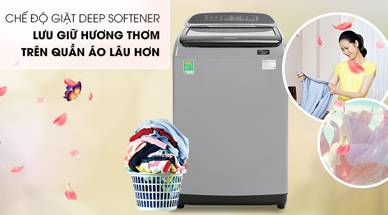 Máy giặt Samsung Inverter 8.5 kg WA85T5160BY/SV-Quần áo thơm lâu với chế độ giặt lưu hương Máy giặt Samsung Inverter 8.5 kg WA85T5160BY/SV-Quần áo thơm lâu với chế độ giặt lưu hương
