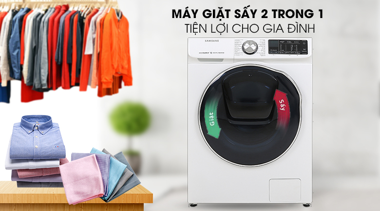 Máy giặt sấy Samsung AddWash Inverter 10.5 kg WD10N64FR2W/SV - Giặt sấy tích hợp Máy giặt sấy Samsung AddWash Inverter 10.5 kg WD10N64FR2W/SV - Giặt sấy tích hợp