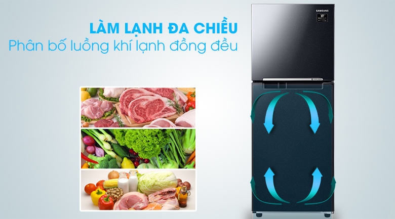 Làm lạnh đa chiều -Tủ lạnh Samsung Inverter 208 lít RT20HAR8DBU/SV Làm lạnh đa chiều -Tủ lạnh Samsung Inverter 208 lít RT20HAR8DBU/SV