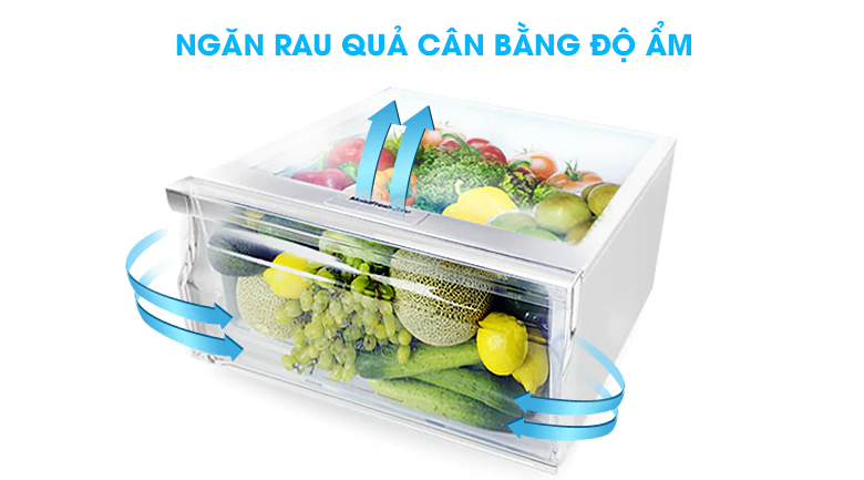 Ngăn rau quả cân bằng độ ẩm - Tủ lạnh Samsung Inverter 208 lít RT20HAR8DBU/SV Ngăn rau quả cân bằng độ ẩm - Tủ lạnh Samsung Inverter 208 lít RT20HAR8DBU/SV