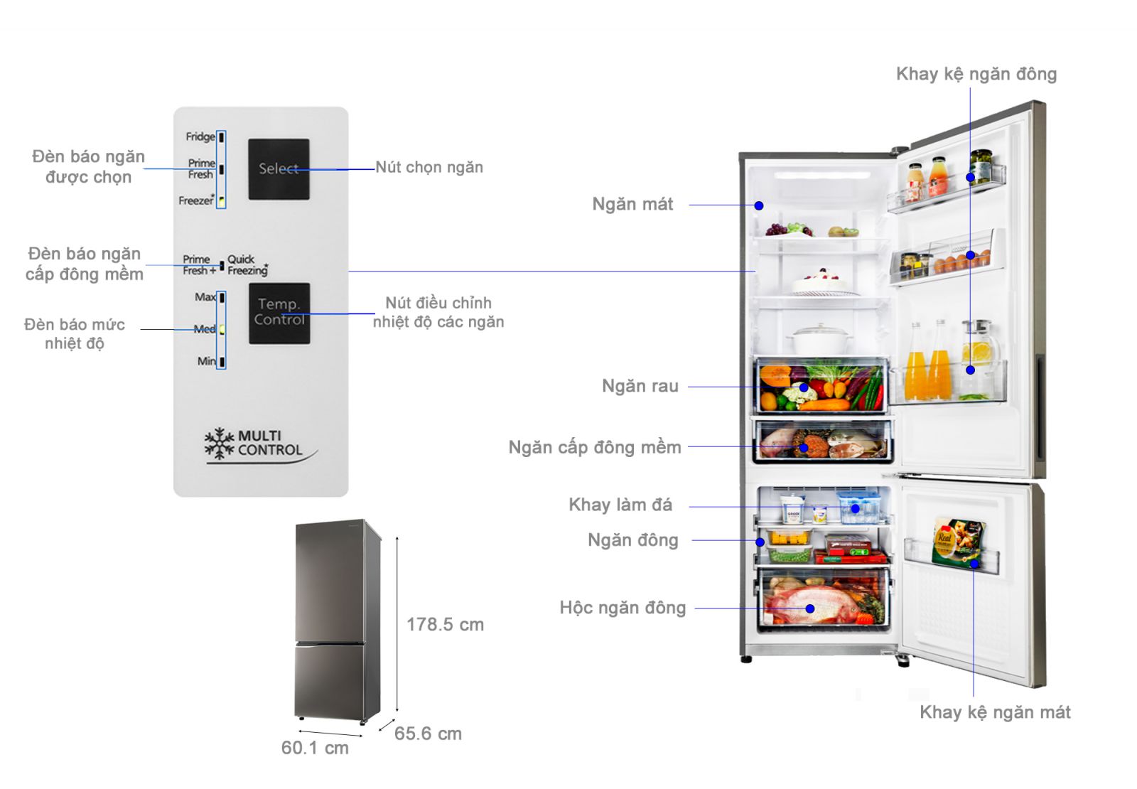 Tủ lạnh Panasonic Inverter 322 lít NR-BV360QSVN