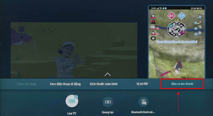 Đầu ra âm thanh-Cách sử dụng tính năng chia đôi màn hình tivi Multi View Đầu ra âm thanh-Cách sử dụng tính năng chia đôi màn hình tivi Multi View