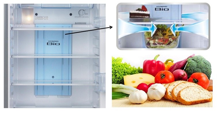 Khí lạnh lưu chuyển tù sau lưng tủ đến mọi nơi trong tủ Khí lạnh lưu chuyển tù sau lưng tủ đến mọi nơi trong tủ