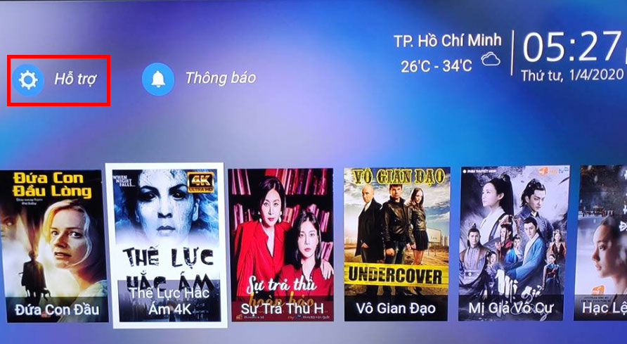 Cách nhận khuyến mãi ứng dụng MyTV trên tivi Samsung 2020 - chọn Hỗ Trợ Cách nhận khuyến mãi ứng dụng MyTV trên tivi Samsung 2020 - chọn Hỗ Trợ