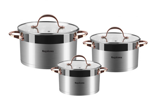 Bộ 3 nồi inox cao cấp 5 đáy Nagakawa NAG1352