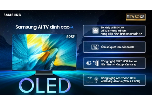 Smart Tivi OLED 4K Vision AI 65 Inch Samsung QA65S95FAKXXV