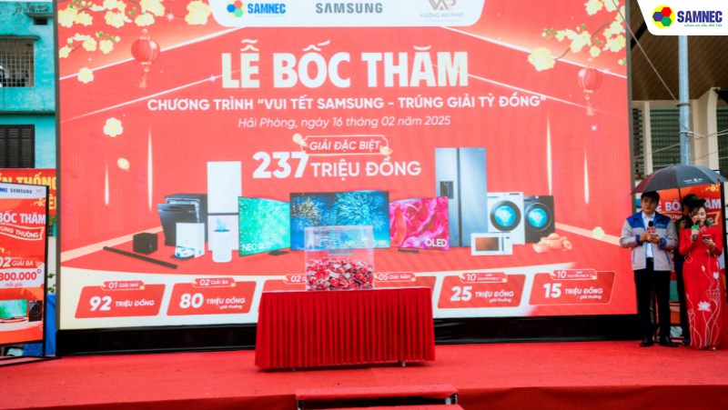 Tổng kết lễ bốc thăm trúng thưởng Samsung 2025 - Điện máy Samnec