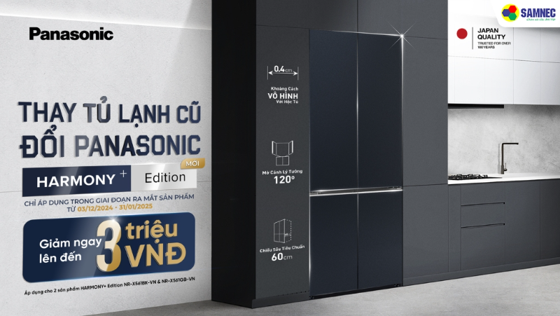 Ưu Đãi Lên Tới 3 Triệu Khi Thay Tủ Lạnh Cũ Đổi Panasonic HARMONY+ Edition Mới