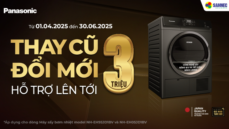 Tháng 4 Rực Rỡ: Thay Cũ Đổi Mới Máy Sấy Bơm Nhiệt Panasonic Ưu Đãi Đến 3 Triệu Đồng
