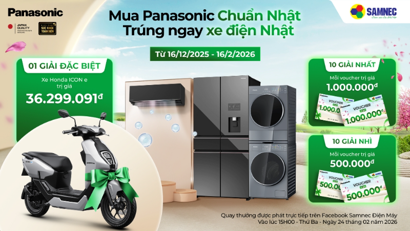 Đến Samnec Mua Panasonic Chuẩn Nhật - Trúng Ngay Xe Điện Nhật