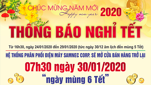 Thông báo lịch nghỉ tết Nguyên Đán 2020