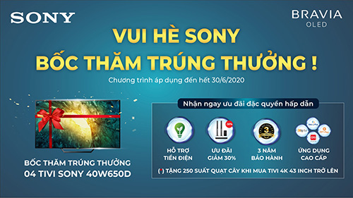 Bốc thăm trúng thưởng Tivi Sony tháng 06/2020