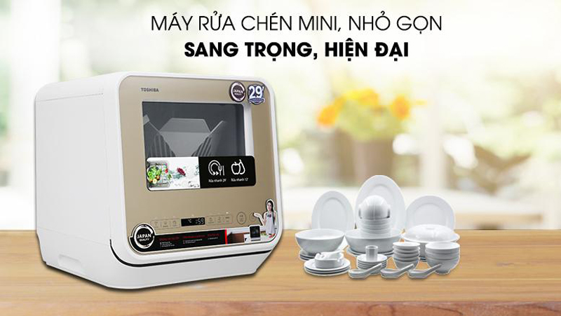 Máy rửa bát mini Toshiba DWS-22AVN: Tiện lợi cho các gia đình