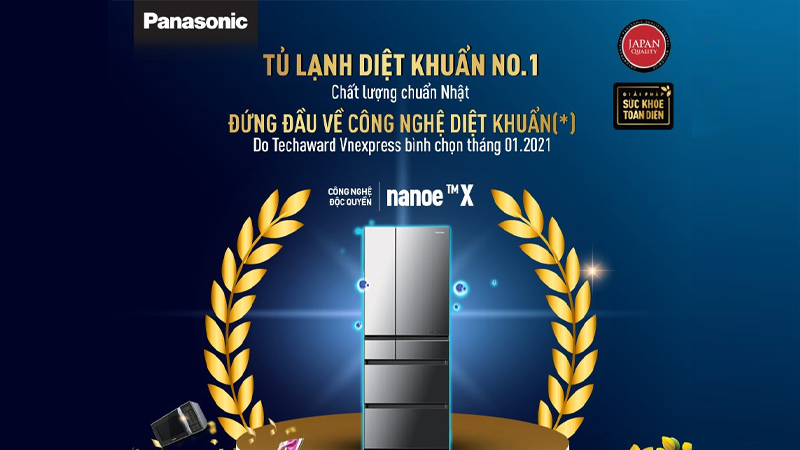 Tủ lạnh Panasonic đạt danh hiệu “Tủ lạnh có công nghệ diệt khuẩn hiệu quả nhất” 