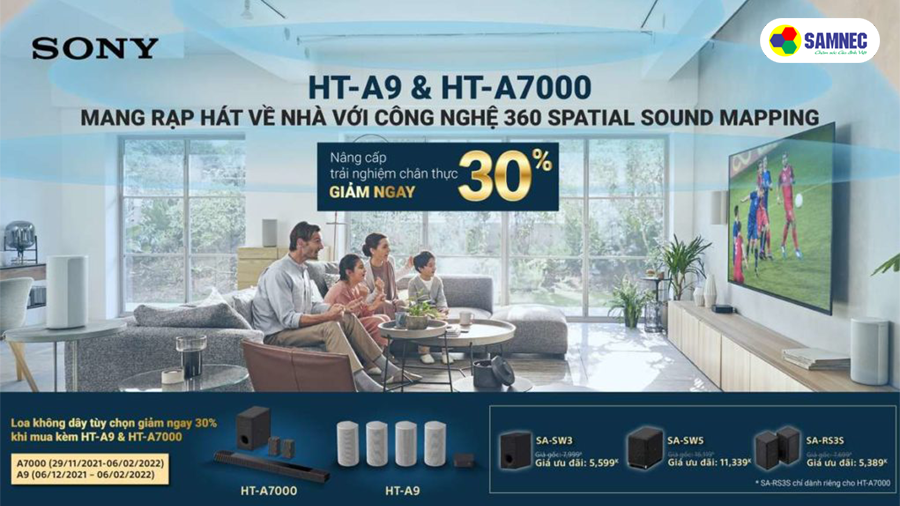 Sony ra mắt hệ thống rạp hát tại gia HT-A9 và Soundbar HT-A7000