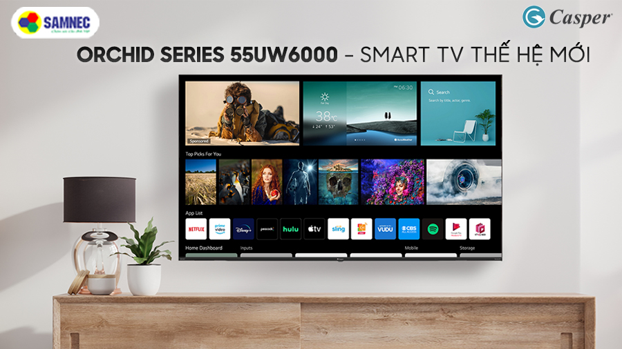 Khám phá Smart TV Casper Orchid 4K 55UW6000 thế hệ mới