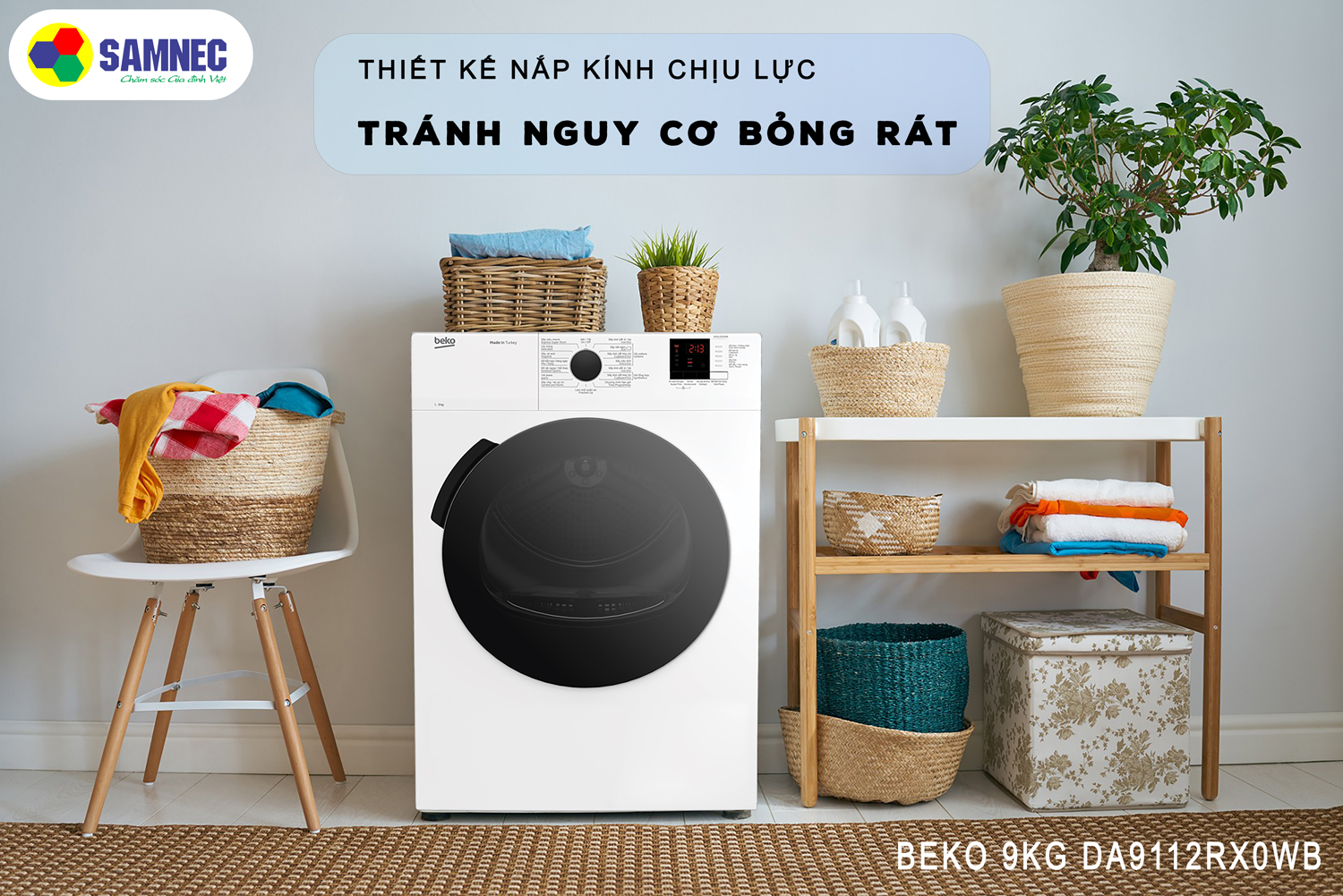 LÝ DO NÊN MUA MÁY SẤY THÔNG HƠI BEKO 9KG DA9112RX0WB