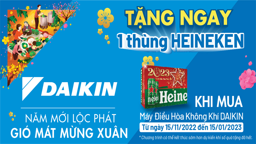 Khuyến mãi Tặng 1 thùng bia khi mua điều hòa Daikin