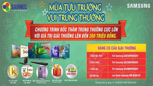 Chương trình khuyến mãi mùa tựu trường vui trúng thưởng